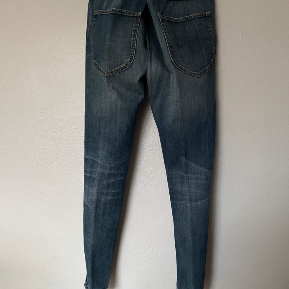 R13 CrossOver Asymmetric Denim Slouchy Stretch Jeans - Picture 11 of 16
